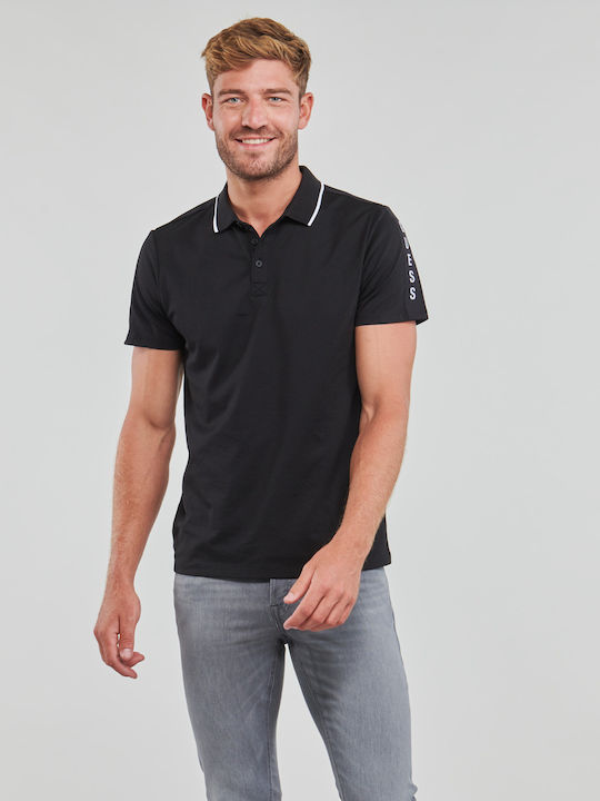 Guess Ανδρικό T-shirt Polo Μαύρο