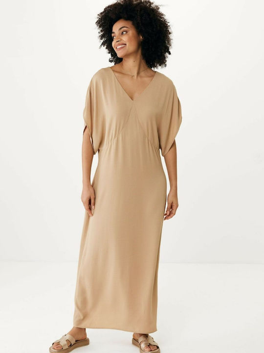 Mexx Φόρεμα Μακρύ με Λαιμόκοψη V Mπεζ της Άμμου - Image 2