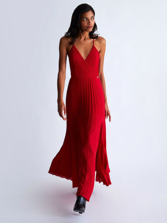 Liu Jo Καλοκαιρινό Maxi Βραδινό Φόρεμα Κόκκινο