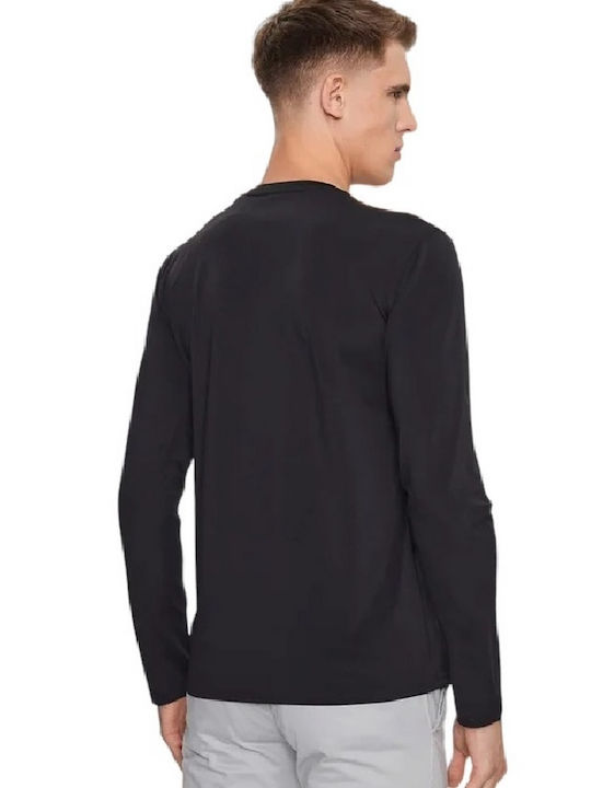 Guess Ανδρική Αθλητική Μπλούζα Μακρυμάνικη Μαύρη - Image 4