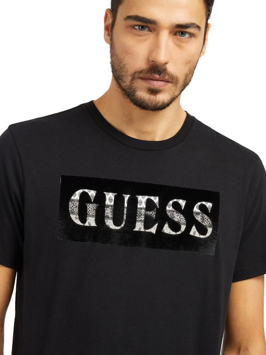 Guess Ανδρική Μπλούζα Κοντομάνικη Μαύρη με Στάμπα - Image 2