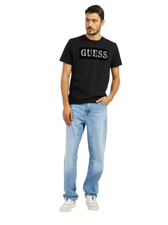 Guess Ανδρική Μπλούζα Κοντομάνικη Μαύρη με Στάμπα - Image 4