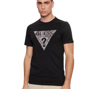 Guess Ανδρικό T-Shirt Μαύρο με Στάμπα