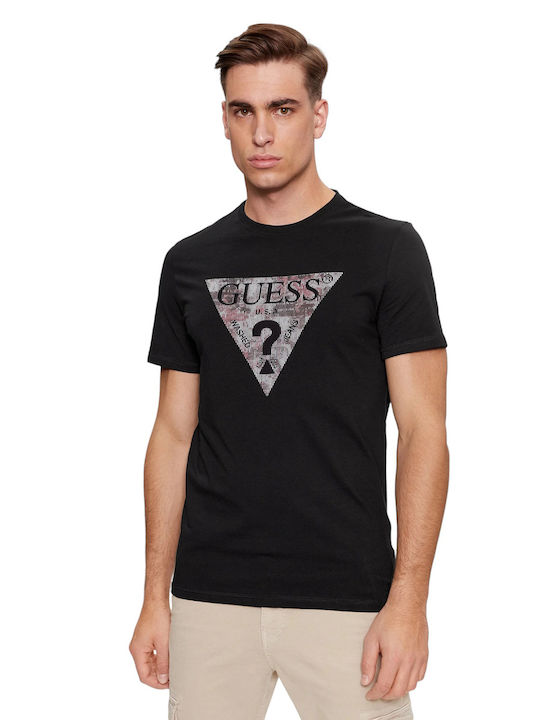 Guess Ανδρικό T-Shirt Μαύρο με Στάμπα