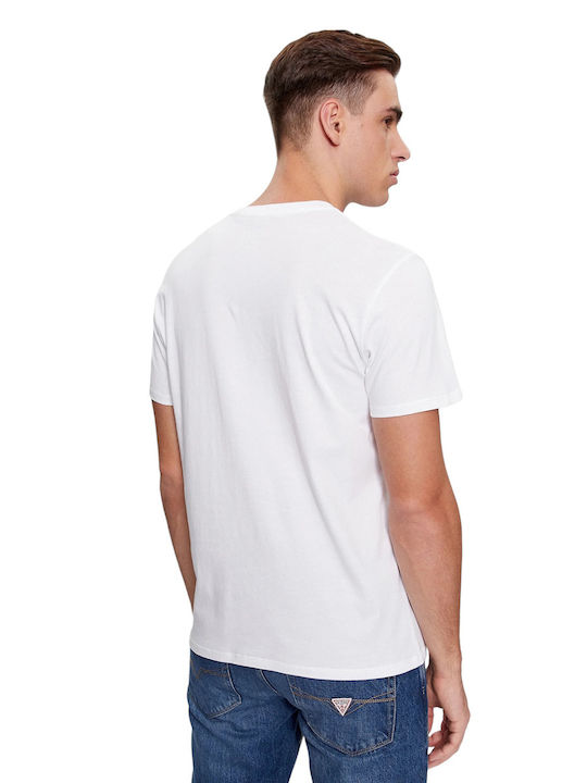 Guess Ανδρική Μπλούζα Κοντομάνικη Άσπρo - Image 3