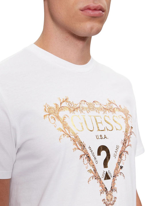 Guess Ανδρική Μπλούζα Κοντομάνικη Άσπρo - Image 2