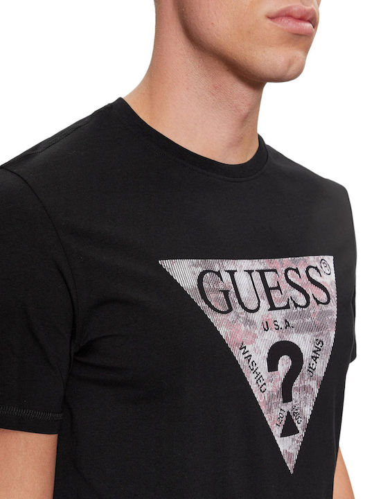 Guess Ανδρικό T-Shirt Μαύρο με Στάμπα - Image 2
