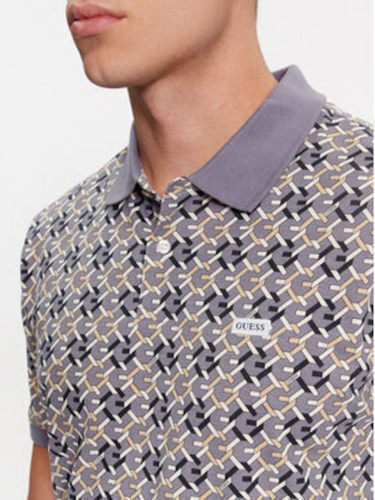 Guess Ανδρική Μπλούζα Κοντομάνικη Polo Γκρί - Image 2