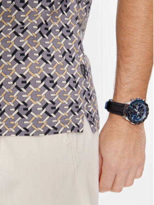 Guess Ανδρική Μπλούζα Κοντομάνικη Polo Γκρί - Image 5