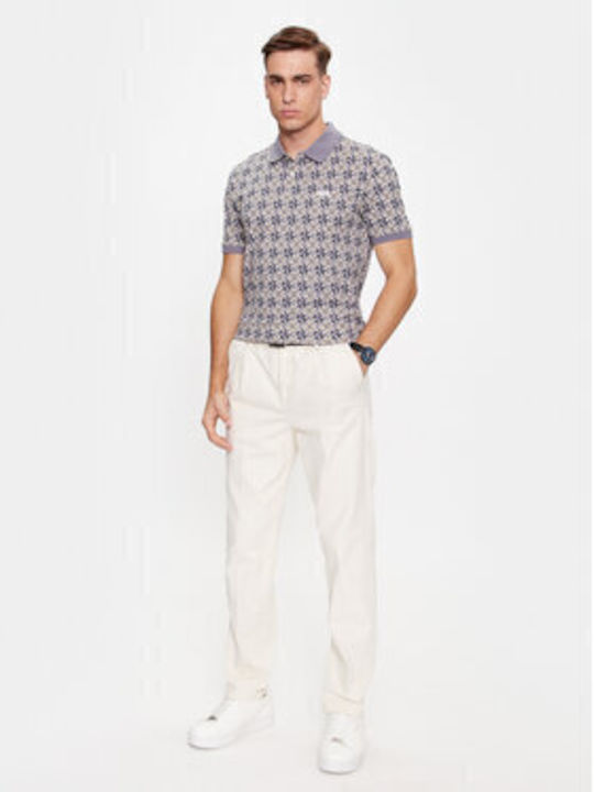 Guess Ανδρική Μπλούζα Κοντομάνικη Polo Γκρί - Image 4