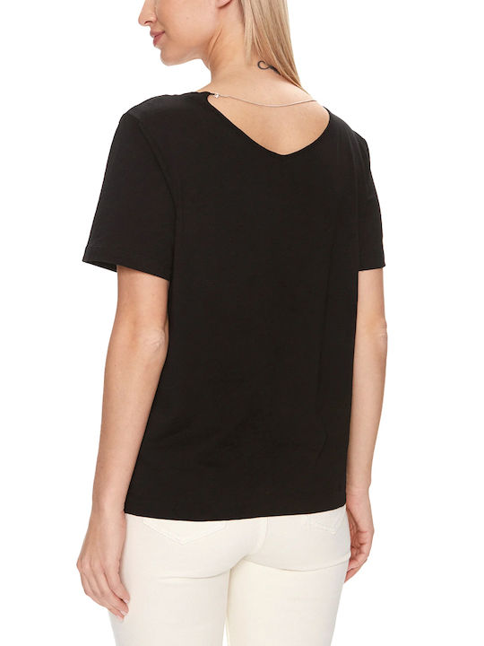 Guess Γυναικεία Μπλούζα Κοντομάνικη Μαύρη - Image 3