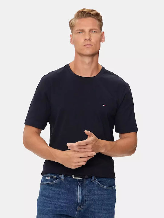 Tommy Hilfiger Ανδρικό Μπλέ T- Shirt Με Λαιμόκοψη
