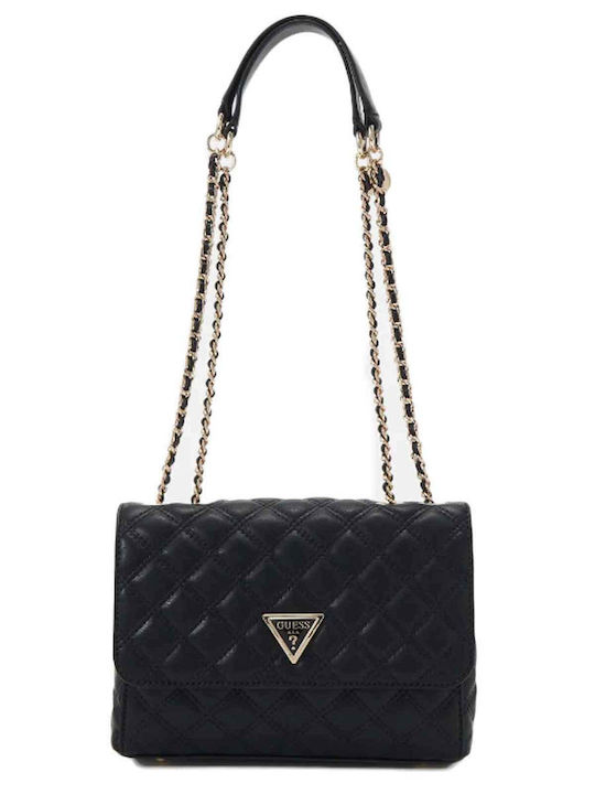 Guess Γυναικεία Τσάντα Ώμου Μαύρη με Αλυσίδα
