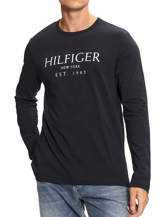 Tommy Hilfiger Ανδρική Μαύρη Βαμβακερή Μακρυμάνικη Μπλούζα