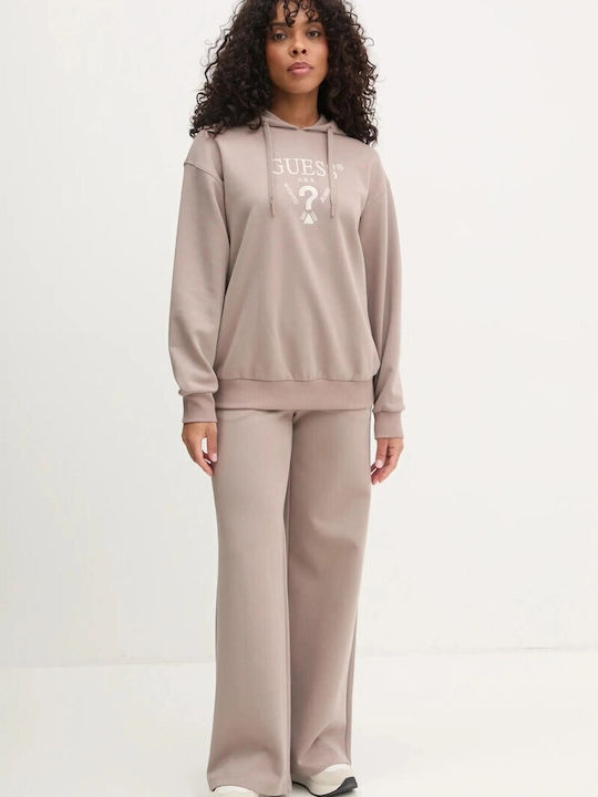 Guess Γυναικείο Υφασμάτινο Παντελόνι σε Ίσια Γραμμή Taupe - Image 3
