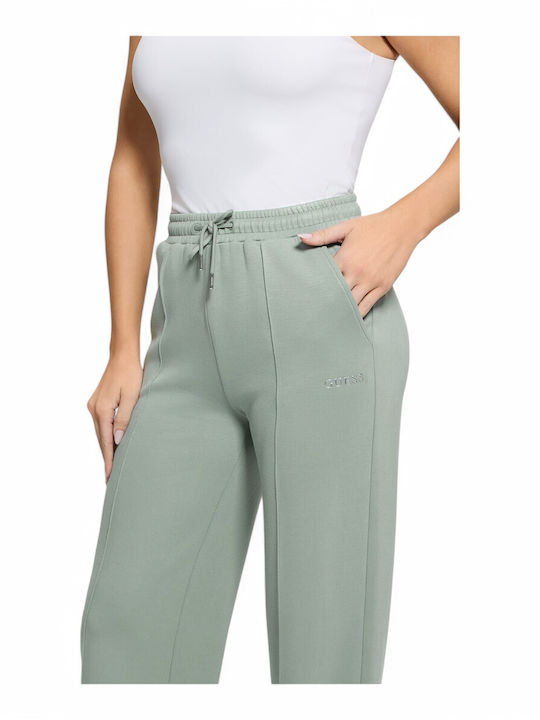 Guess Γυναικείο Υφασμάτινο Παντελόνι με Λάστιχο σε Ίσια Γραμμή Πράσινο Aνοιχτό - Image 5