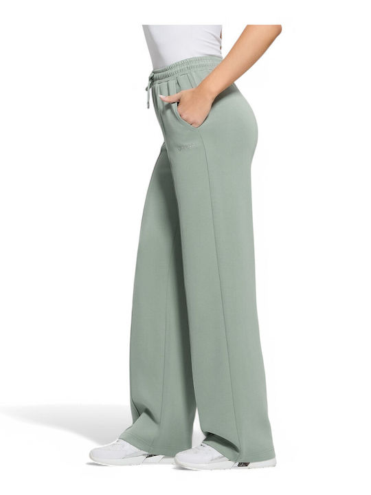 Guess Γυναικείο Υφασμάτινο Παντελόνι με Λάστιχο σε Ίσια Γραμμή Πράσινο Aνοιχτό - Image 3