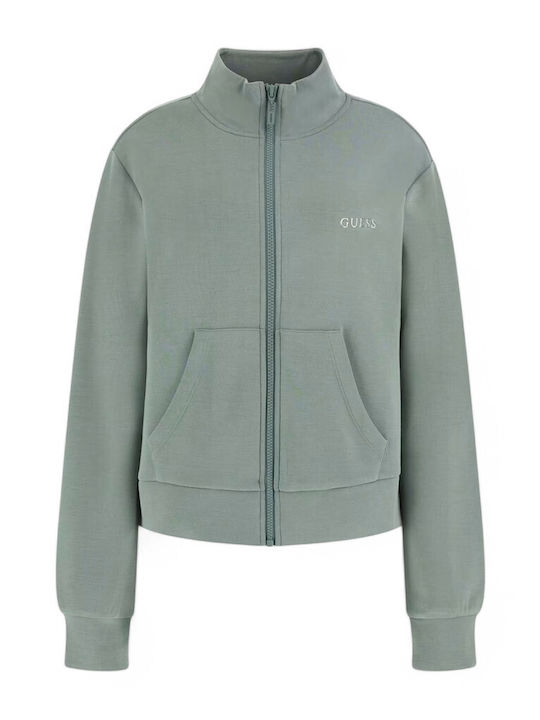Guess Μακριά Γυναικεία Ζακέτα Φούτερ Πράσινη - Image 5