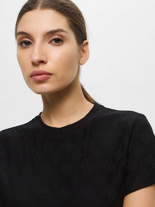 Guess Monica Ss Γυναικείο T-shirt Μαύρο - Image 3