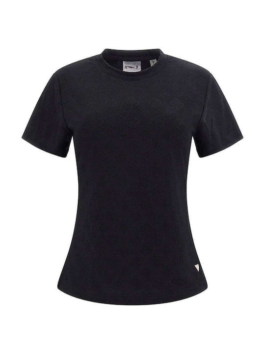Guess Monica Ss Γυναικείο T-shirt Μαύρο - Image 4