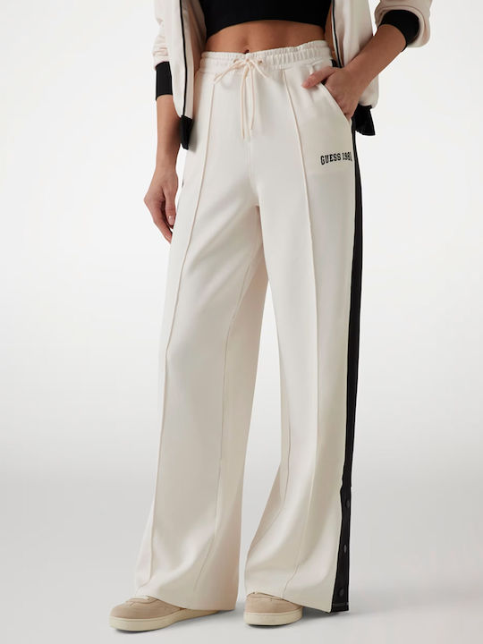 Guess Παντελόνι Φόρμας με Λάστιχο Μπεζ