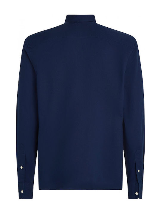 Tommy Hilfiger Μακρυμάνικo Βαμβακερό Πουκάμισο σε Στενή Γραμμή Carbon Navy - Image 2