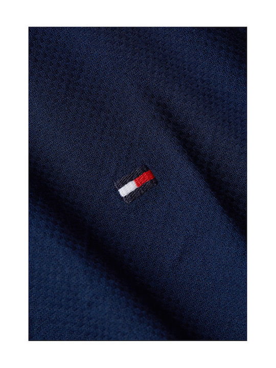 Tommy Hilfiger Μακρυμάνικo Βαμβακερό Πουκάμισο σε Στενή Γραμμή Carbon Navy - Image 4