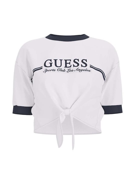 Guess Γυναικεία Μπλούζα Βαμβακερή Λευκό