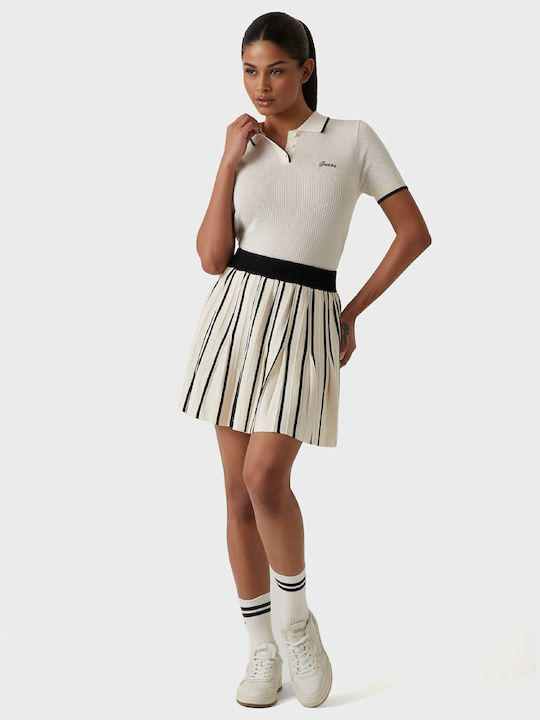 Guess Γυναικεία Polo Μπλούζα Ecru - Image 2