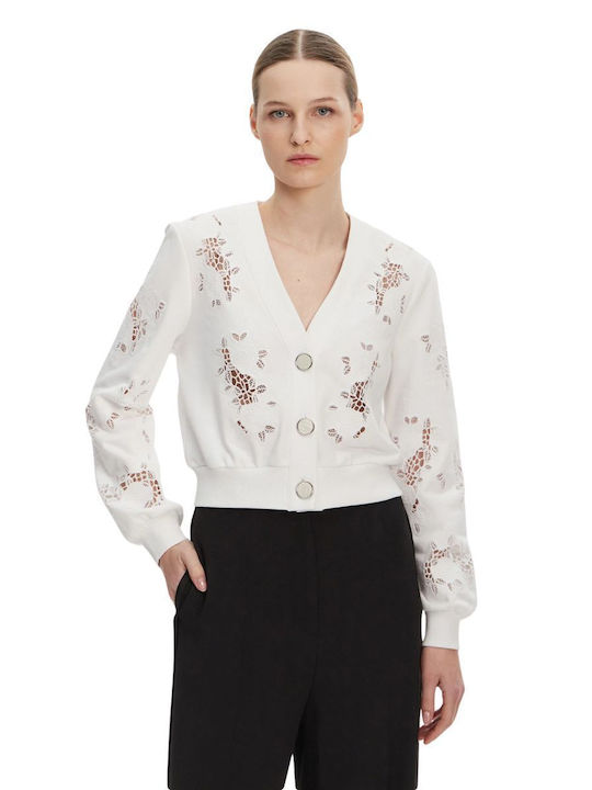 Guess Γυναικεία Ζακέτα Λευκή