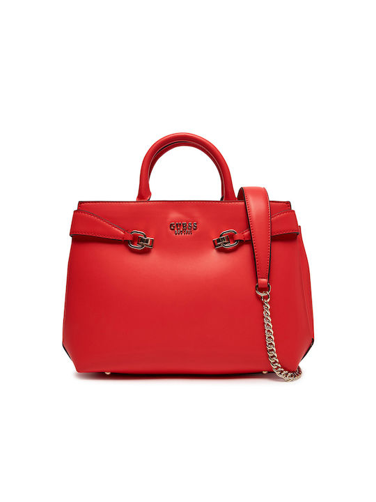 Guess Γυναικείo Τσαντάκι Χειρός Κoραλί/Κόκκινο