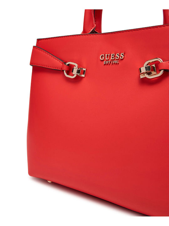 Guess Γυναικείo Τσαντάκι Χειρός Κoραλί/Κόκκινο - Image 4