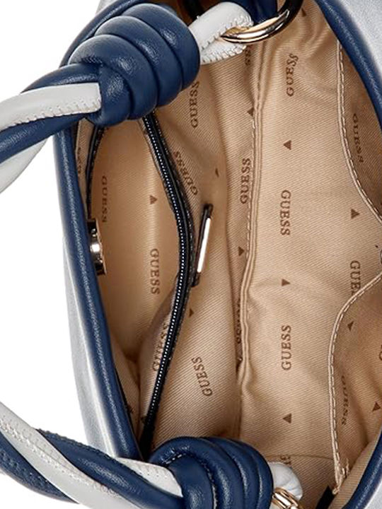 Guess Handle Γυναικεία Τσάντα Χιαστί Mπλέ/Άσπρο - Image 4
