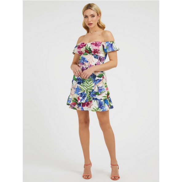 Guess Mini Φόρεμα Off-Shoulder Φλοραλ