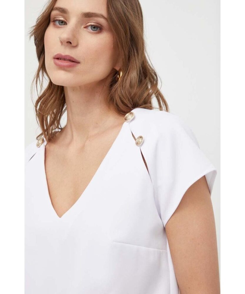 Guess Γυναικεία Λευκή Μπλούζα Κοντομάνικη - Image 2