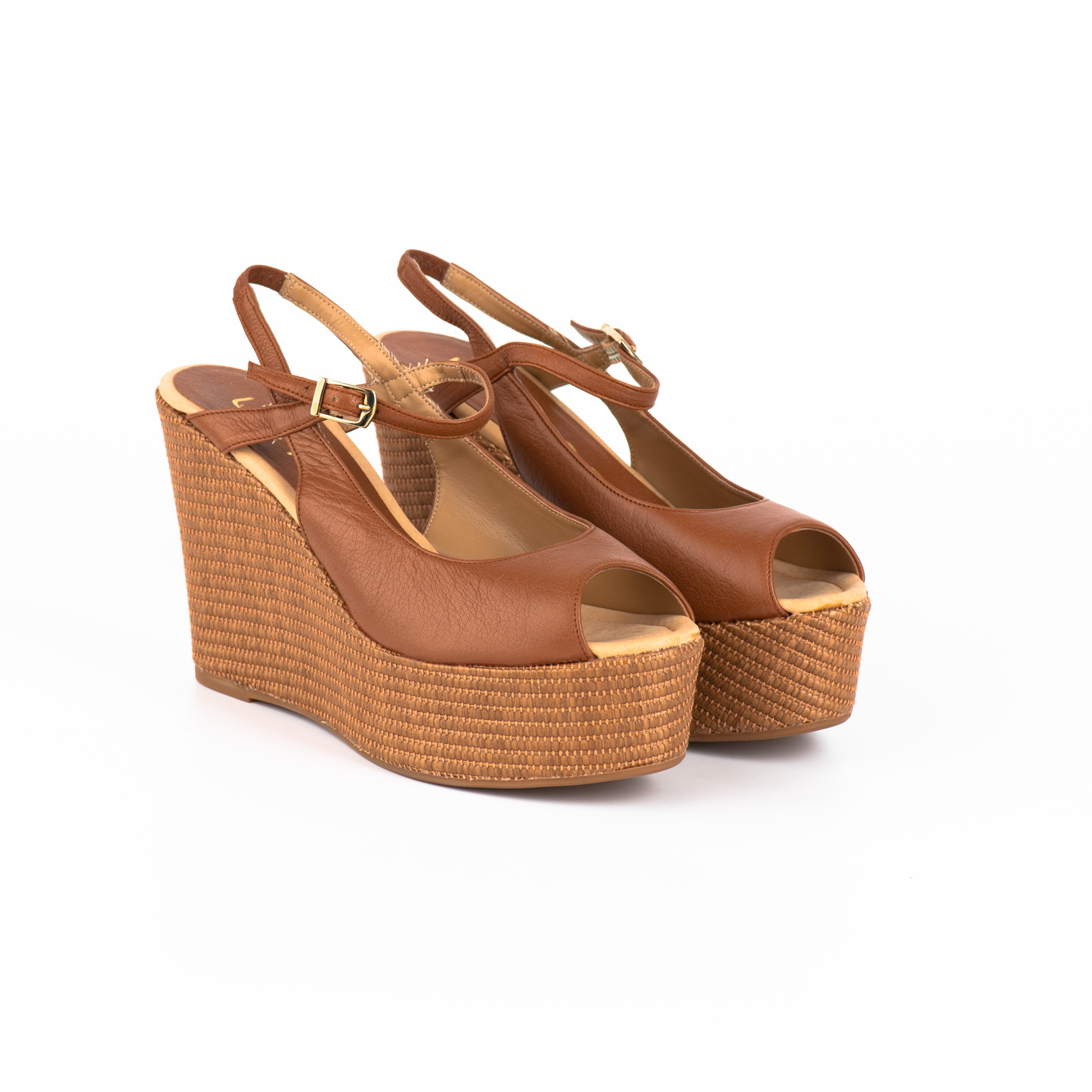 Unisa Καφέ Δερμάτινες Πλατφόρμες - Image 2