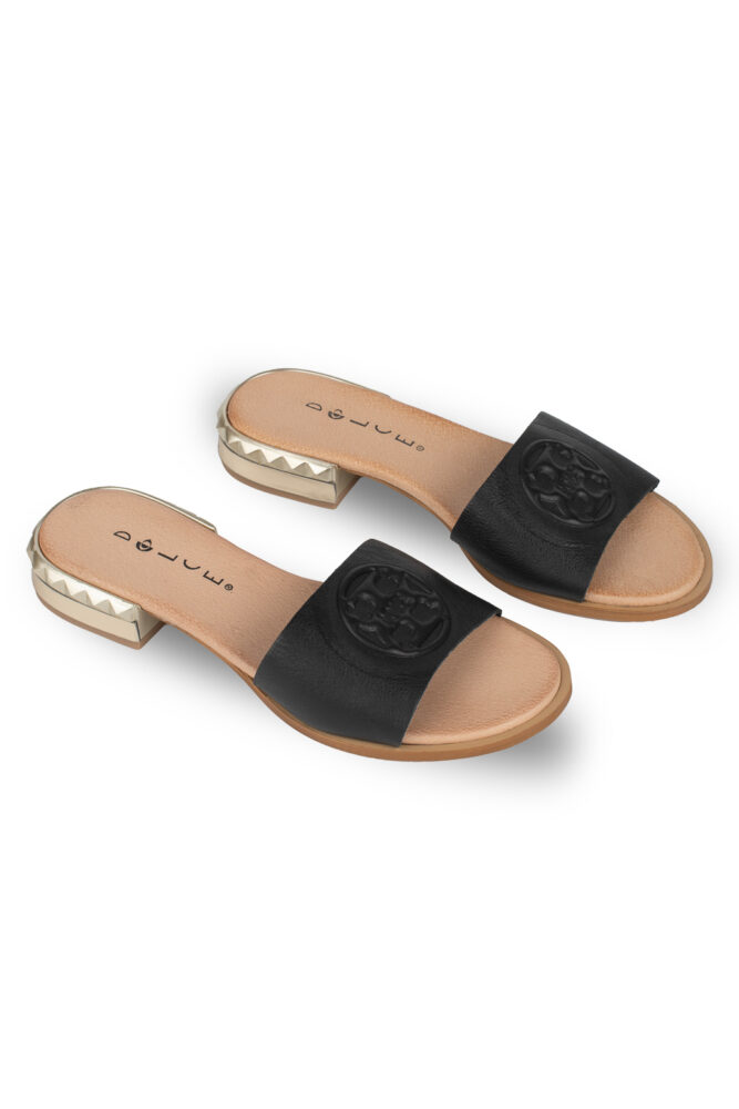 Dolce Δερμάτινα Μαύρα Mules με Τακούνι - Image 3