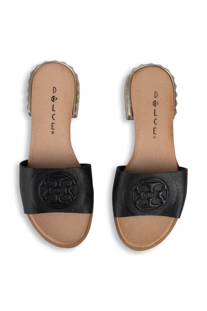 Dolce Δερμάτινα Μαύρα Mules με Τακούνι - Image 4