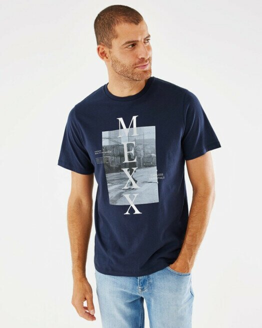 Mexx Fashion T-Shirt Μπλέ Σκούρο με Στάμπα