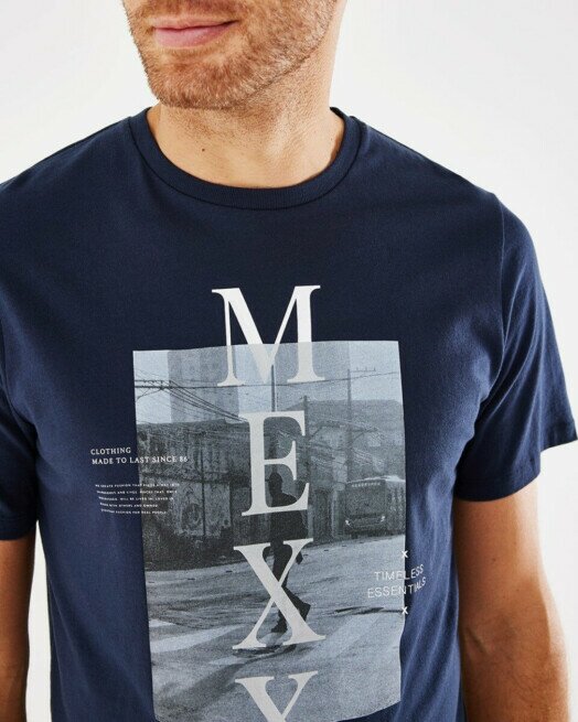 Mexx Fashion T-Shirt Μπλέ Σκούρο με Στάμπα - Image 4
