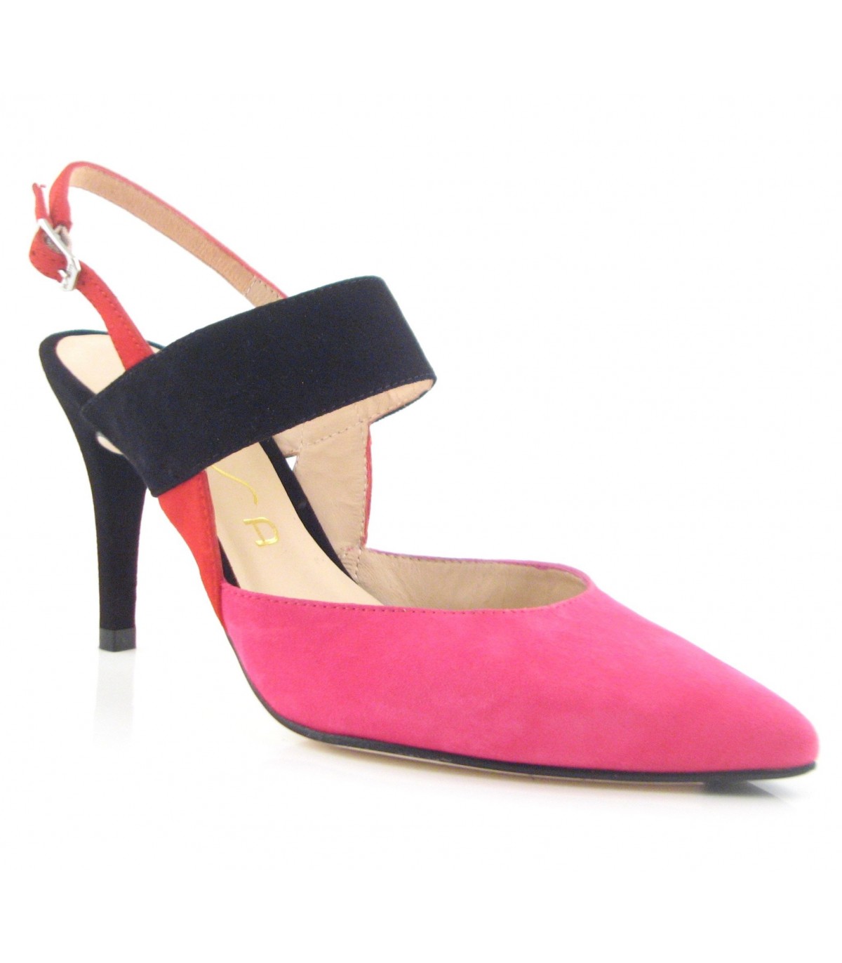 Unisa Φούξια - Μαύρες Γόβες με ανοιχτή φτέρνα - Image 2