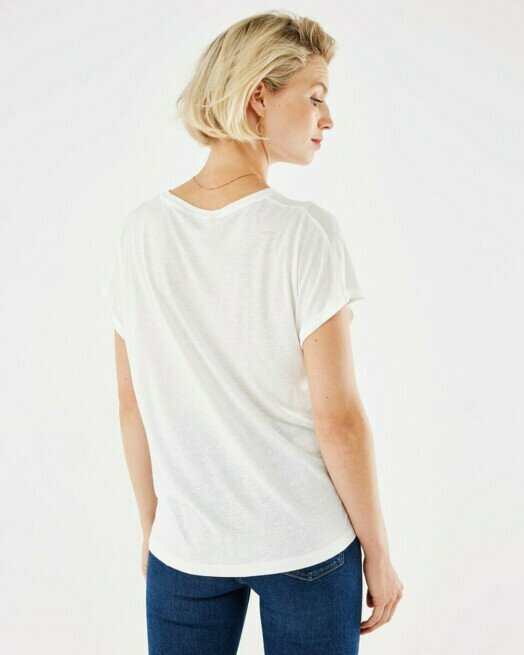 Mexx T-Shirt Off-White Μονόχρωμο - Image 4