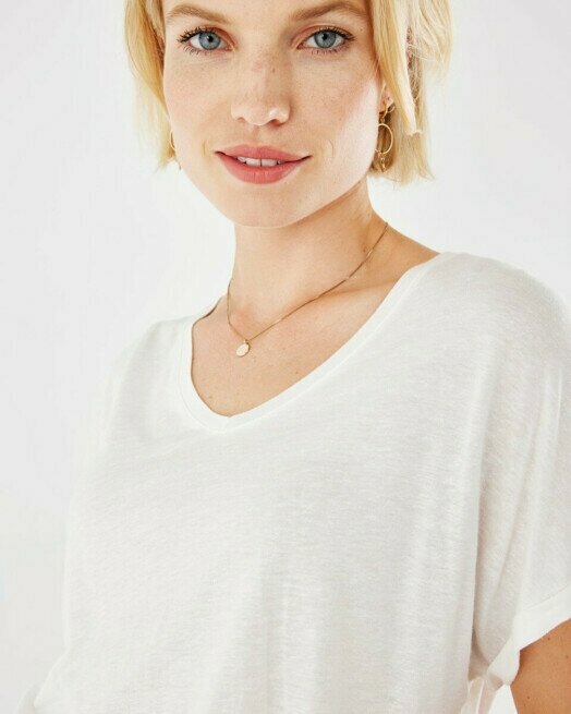 Mexx T-Shirt Off-White Μονόχρωμο - Image 5