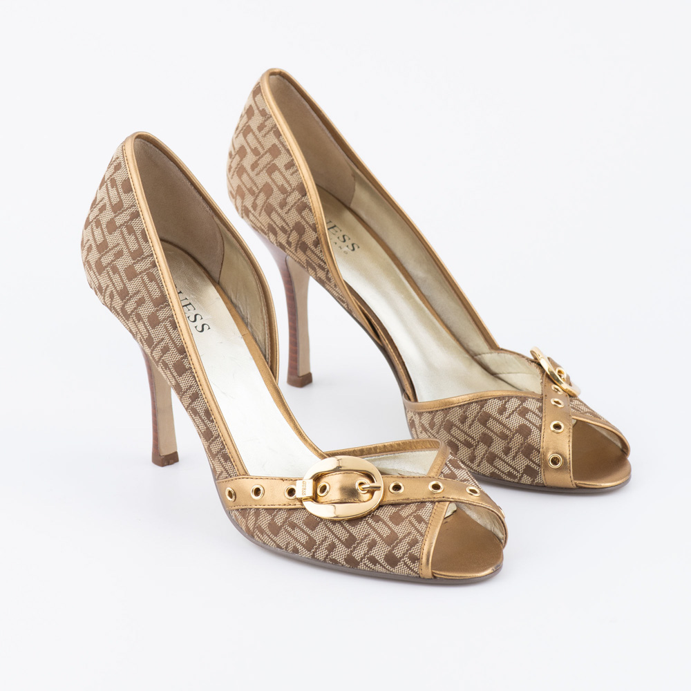 Guess Marciano Μπεζ/Χρυσό Πέδιλο με Ψηλό Τακούνι - Image 3