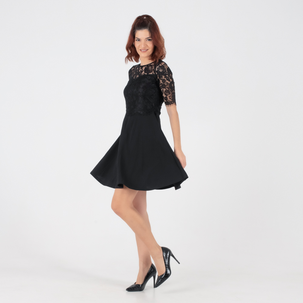 Fullah Sugah Γυναικείο Φόρεμα Μαύρο με Δαντέλα - Image 2