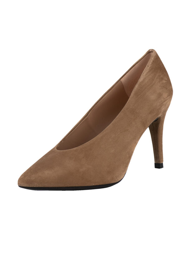 Unisa Μπεζ Kαστόρινες Γόβες με Ψηλό Τακούνι