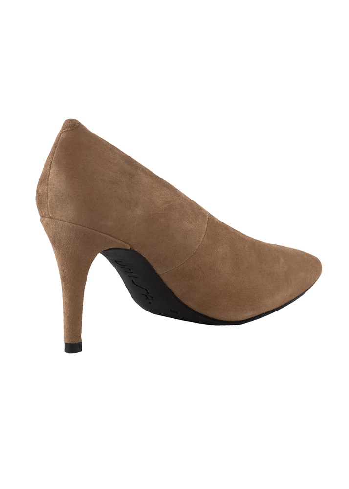 Unisa Μπεζ Kαστόρινες Γόβες με Ψηλό Τακούνι - Image 2