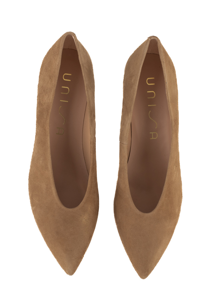 Unisa Μπεζ Kαστόρινες Γόβες με Ψηλό Τακούνι - Image 4