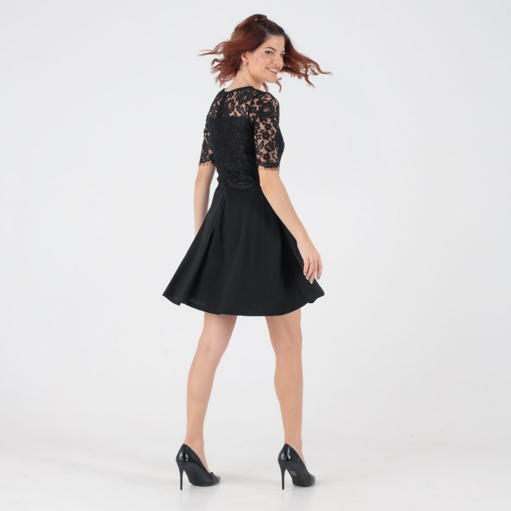 Fullah Sugah Γυναικείο Φόρεμα Μαύρο με Δαντέλα - Image 6