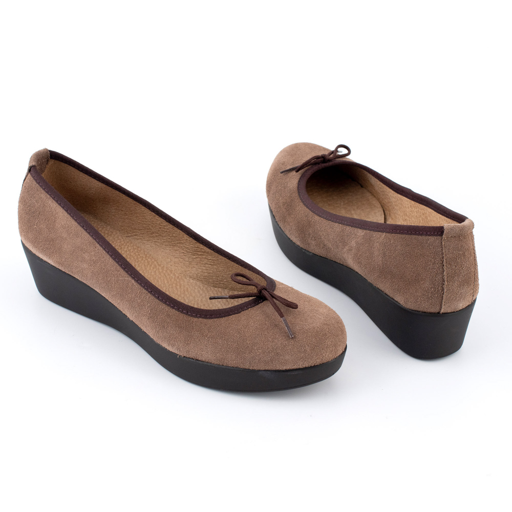 Liberitae Καστόρινες Μπεζ-Εκρού Μπαλαρίνες - Image 3